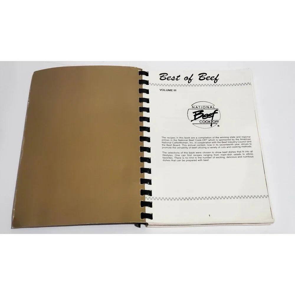 Vintage 1980s Best of Beef Cookbook National Cattlewomen Cookoff Recipes Retro